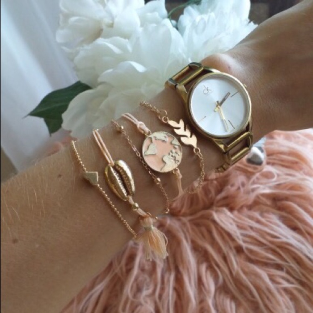 'Pink Earth' Shell & Tassel 6-Piece Bracelet Set - Picture 5 of 8